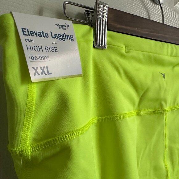 Old Navy Active Elevate Go-Dry High-rise Leggings XXL Fluorescent Yellow NWT - Picture 5 of 12